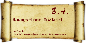 Baumgartner Asztrid névjegykártya